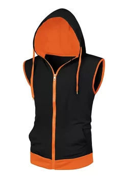 Hot Sale 🤩 Lars Amadeus Men's Hoodies Sleeveless Vest Slim Fit Lightweight Zipper Gym Tank Top 🔔 -Cheap Lars Amadeus Shop Belk 2405