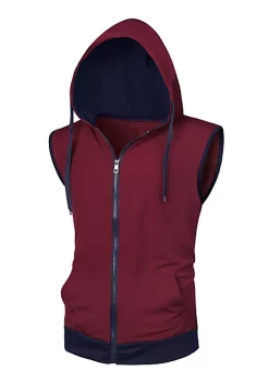 Hot Sale 🤩 Lars Amadeus Men's Hoodies Sleeveless Vest Slim Fit Lightweight Zipper Gym Tank Top 🔔 -Cheap Lars Amadeus Shop Belk 2406