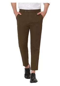 Best deal ✨ Lars Amadeus Men's Business Trousers Solid Color Flat Front 👗 Dress Pants 💯 -Cheap Lars Amadeus Shop Belk 2423