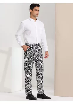Budget 🧨 Lars Amadeus Men's Animal Printed Pants Flat Front Party Prom 👗 Dress Pants 🌟 -Cheap Lars Amadeus Shop Belk 2429