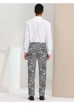 Budget 🧨 Lars Amadeus Men's Animal Printed Pants Flat Front Party Prom 👗 Dress Pants 🌟 -Cheap Lars Amadeus Shop Belk 2430