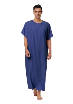 Wholesale 🛒 Lars Amadeus Men's Nightshirt Short Sleeves Sleep 👚 Shirt Lounge Sleepwear Long Gown ❤️