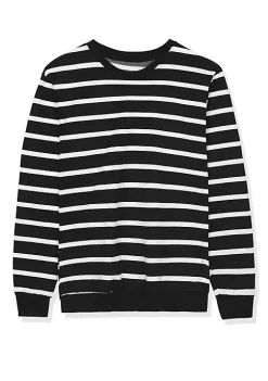Best Pirce 🌟 Lars Amadeus Men's Stripe Sweatshirt Round Neck Long Sleeves Regular Fit Printed Pullover ⭐ -Cheap Lars Amadeus Shop Belk 2461