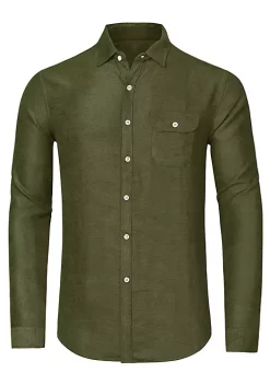 Coupon 🤩 Lars Amadeus Men's Casual Overshirt Long Sleeve Button Down Pockets Solid Brushed Flannel 👚 Shirt 😍