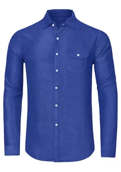 Coupon 🤩 Lars Amadeus Men's Casual Overshirt Long Sleeve Button Down Pockets Solid Brushed Flannel 👚 Shirt 😍 -Cheap Lars Amadeus Shop Belk 2479