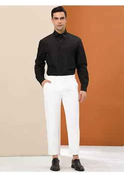 Top 10 🔥 Lars Amadeus Men's Formal Pants Flat Front Skinny Office Prom Cropped 👗 Dress Pants 💯 -Cheap Lars Amadeus Shop Belk 2482