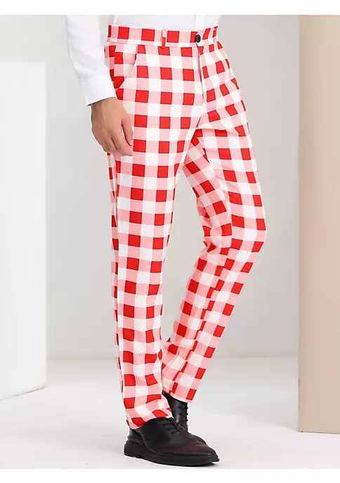 Discount ✨ Lars Amadeus Men's 👗 Dress Plaid Pants Regular Fit Flat Front Checked Business Suit Pants 🎁 2 Discount ✨ Lars Amadeus Men's 👗 Dress Plaid Pants Regular Fit Flat Front Checked Business Suit Pants 🎁 - Image 2