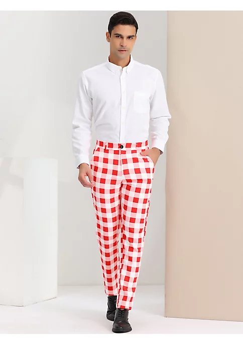Discount ✨ Lars Amadeus Men's 👗 Dress Plaid Pants Regular Fit Flat Front Checked Business Suit Pants 🎁 3 Discount ✨ Lars Amadeus Men's 👗 Dress Plaid Pants Regular Fit Flat Front Checked Business Suit Pants 🎁 - Image 3