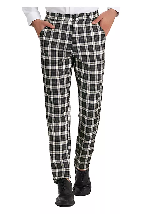Discount ✨ Lars Amadeus Men's 👗 Dress Plaid Pants Regular Fit Flat Front Checked Business Suit Pants 🎁 8 Discount ✨ Lars Amadeus Men's 👗 Dress Plaid Pants Regular Fit Flat Front Checked Business Suit Pants 🎁 - Image 8