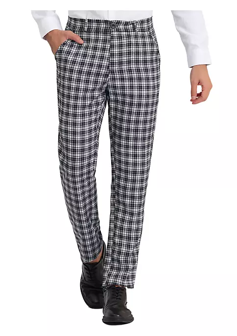 Discount ✨ Lars Amadeus Men's 👗 Dress Plaid Pants Regular Fit Flat Front Checked Business Suit Pants 🎁 9 Discount ✨ Lars Amadeus Men's 👗 Dress Plaid Pants Regular Fit Flat Front Checked Business Suit Pants 🎁 - Image 9