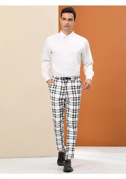 Top 10 🥰 Lars Amadeus Men's Business Plaid Pants Drawstring Checked 👗 Dress Trousers 😉 -Cheap Lars Amadeus Shop Belk 2511