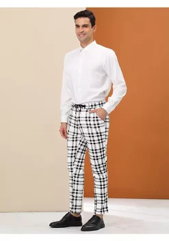 Top 10 🥰 Lars Amadeus Men's Business Plaid Pants Drawstring Checked 👗 Dress Trousers 😉 -Cheap Lars Amadeus Shop Belk 2512