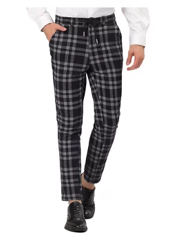 Top 10 🥰 Lars Amadeus Men's Business Plaid Pants Drawstring Checked 👗 Dress Trousers 😉 -Cheap Lars Amadeus Shop Belk 2514