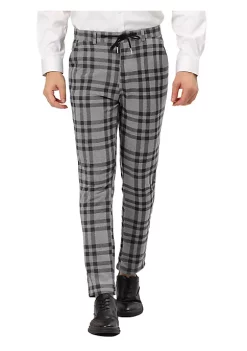 Top 10 🥰 Lars Amadeus Men's Business Plaid Pants Drawstring Checked 👗 Dress Trousers 😉 -Cheap Lars Amadeus Shop Belk 2515