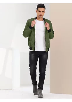 Hot Sale 🥰 Lars Amadeus Men's Puffer 🧥 Coat Lightweight Zip Up Quilted ⚾ Baseball Bomber Jacket ❤️ -Cheap Lars Amadeus Shop Belk 252