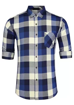 Hot Sale 🎉 Lars Amadeus Men's Plaid 👚 Shirt Casual Long Sleeve Button Down Checked 👗 Dress 👚 Shirts 🌟 -Cheap Lars Amadeus Shop Belk 2524