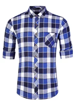 Hot Sale 🎉 Lars Amadeus Men's Plaid 👚 Shirt Casual Long Sleeve Button Down Checked 👗 Dress 👚 Shirts 🌟 -Cheap Lars Amadeus Shop Belk 2526