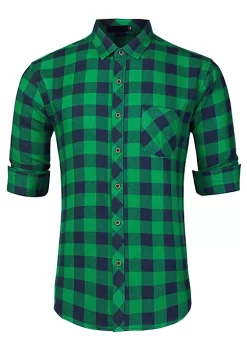 Hot Sale 🎉 Lars Amadeus Men's Plaid 👚 Shirt Casual Long Sleeve Button Down Checked 👗 Dress 👚 Shirts 🌟 -Cheap Lars Amadeus Shop Belk 2527