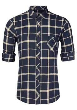 Hot Sale 🎉 Lars Amadeus Men's Plaid 👚 Shirt Casual Long Sleeve Button Down Checked 👗 Dress 👚 Shirts 🌟 -Cheap Lars Amadeus Shop Belk 2529