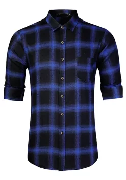 Hot Sale 🎉 Lars Amadeus Men's Plaid 👚 Shirt Casual Long Sleeve Button Down Checked 👗 Dress 👚 Shirts 🌟 -Cheap Lars Amadeus Shop Belk 2531