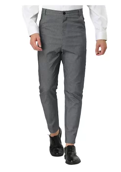 Coupon 🔔 Lars Amadeus Men's Skinny Trousers Solid Color Flat Front Pencil 👗 Dress Pants ✨