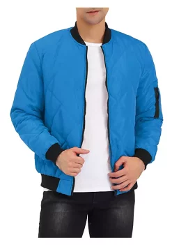 Hot Sale 🥰 Lars Amadeus Men's Puffer 🧥 Coat Lightweight Zip Up Quilted ⚾ Baseball Bomber Jacket ❤️ -Cheap Lars Amadeus Shop Belk 255