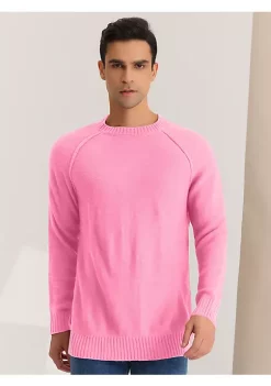 Brand new ⭐ Lars Amadeus Men's Round Neck Sweater Long Sleeves Raglan Knit Jumper Pullovers 👏 -Cheap Lars Amadeus Shop Belk 2552