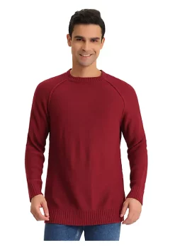 Brand new ⭐ Lars Amadeus Men's Round Neck Sweater Long Sleeves Raglan Knit Jumper Pullovers 👏 -Cheap Lars Amadeus Shop Belk 2558