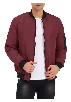 Hot Sale 🥰 Lars Amadeus Men's Puffer 🧥 Coat Lightweight Zip Up Quilted ⚾ Baseball Bomber Jacket ❤️ -Cheap Lars Amadeus Shop Belk 256