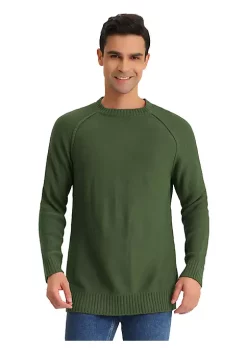 Brand new ⭐ Lars Amadeus Men's Round Neck Sweater Long Sleeves Raglan Knit Jumper Pullovers 👏 -Cheap Lars Amadeus Shop Belk 2561