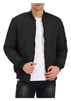 Hot Sale 🥰 Lars Amadeus Men's Puffer 🧥 Coat Lightweight Zip Up Quilted ⚾ Baseball Bomber Jacket ❤️ -Cheap Lars Amadeus Shop Belk 257