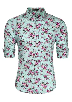 Cheapest 😍 Lars Amadeus Men's Floral 👗 Dress 👚 Shirts Long Sleeve Casual Button Down 👚 Shirts 👍 -Cheap Lars Amadeus Shop Belk 2570