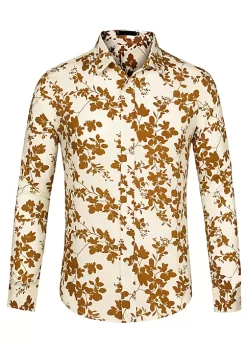 Cheapest 😍 Lars Amadeus Men's Floral 👗 Dress 👚 Shirts Long Sleeve Casual Button Down 👚 Shirts 👍 -Cheap Lars Amadeus Shop Belk 2571