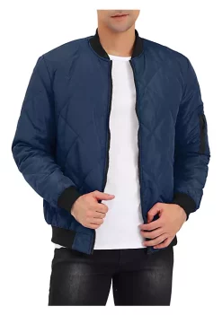 Hot Sale 🥰 Lars Amadeus Men's Puffer 🧥 Coat Lightweight Zip Up Quilted ⚾ Baseball Bomber Jacket ❤️ -Cheap Lars Amadeus Shop Belk 258