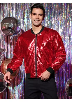 Hot Sale 🛒 Lars Amadeus Men's Sparkle Shimmering Metallic Jacket Disco Party Shiny Bomber Jacket 🔔 -Cheap Lars Amadeus Shop Belk 2604