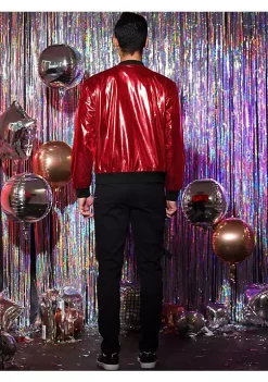 Hot Sale 🛒 Lars Amadeus Men's Sparkle Shimmering Metallic Jacket Disco Party Shiny Bomber Jacket 🔔 -Cheap Lars Amadeus Shop Belk 2606