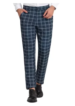 New 😉 Lars Amadeus Men's Plaid Business Pants Classic Fit Flat Front Formal Trousers ❤️ -Cheap Lars Amadeus Shop Belk 2640