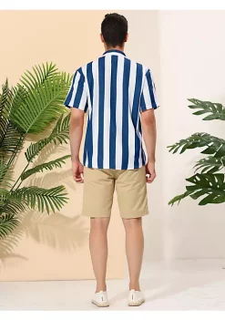 Budget 🧨 Lars Amadeus Men's ☀️ Summer Irregular Printed Camp Collar Short Sleeves Button Down Hawaiian 👚 Shirt 🔔 -Cheap Lars Amadeus Shop Belk 2649