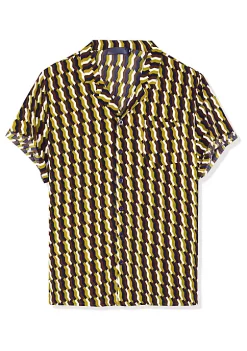 Budget 🧨 Lars Amadeus Men's ☀️ Summer Irregular Printed Camp Collar Short Sleeves Button Down Hawaiian 👚 Shirt 🔔 -Cheap Lars Amadeus Shop Belk 2650