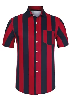 Budget 🧨 Lars Amadeus Men's ☀️ Summer Irregular Printed Camp Collar Short Sleeves Button Down Hawaiian 👚 Shirt 🔔 -Cheap Lars Amadeus Shop Belk 2652