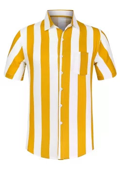 Budget 🧨 Lars Amadeus Men's ☀️ Summer Irregular Printed Camp Collar Short Sleeves Button Down Hawaiian 👚 Shirt 🔔 -Cheap Lars Amadeus Shop Belk 2655