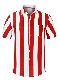 Budget 🧨 Lars Amadeus Men's ☀️ Summer Irregular Printed Camp Collar Short Sleeves Button Down Hawaiian 👚 Shirt 🔔 -Cheap Lars Amadeus Shop Belk 2656