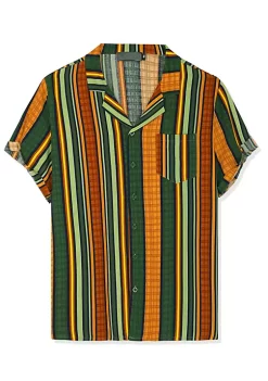 Budget 🧨 Lars Amadeus Men's ☀️ Summer Irregular Printed Camp Collar Short Sleeves Button Down Hawaiian 👚 Shirt 🔔 -Cheap Lars Amadeus Shop Belk 2657