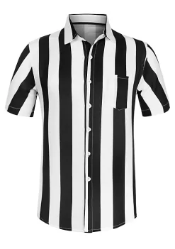 Budget 🧨 Lars Amadeus Men's ☀️ Summer Irregular Printed Camp Collar Short Sleeves Button Down Hawaiian 👚 Shirt 🔔 -Cheap Lars Amadeus Shop Belk 2661