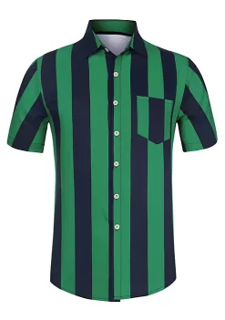 Budget 🧨 Lars Amadeus Men's ☀️ Summer Irregular Printed Camp Collar Short Sleeves Button Down Hawaiian 👚 Shirt 🔔 -Cheap Lars Amadeus Shop Belk 2663