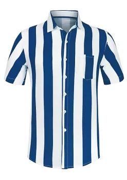 Budget 🧨 Lars Amadeus Men's ☀️ Summer Irregular Printed Camp Collar Short Sleeves Button Down Hawaiian 👚 Shirt 🔔 -Cheap Lars Amadeus Shop Belk 2666