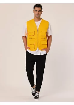 Best Sale ⌛ Lars Amadeus Men's Cargo Vest Lightweight Outdoor Safari Travel Fishing Vests with Multi-pockets ✔️ -Cheap Lars Amadeus Shop Belk 2670