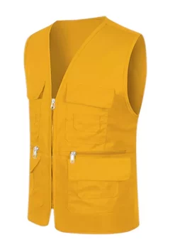 Best Sale ⌛ Lars Amadeus Men's Cargo Vest Lightweight Outdoor Safari Travel Fishing Vests with Multi-pockets ✔️ -Cheap Lars Amadeus Shop Belk 2676