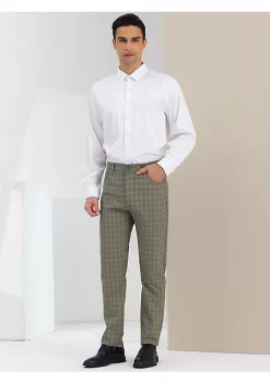 Best deal ⌛ Lars Amadeus Men's Plaid 👗 Dress Pants Stretch Slim Fit Flat Front Checked Trousers 😍 -Cheap Lars Amadeus Shop Belk 2708