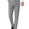 Cheapest 😍 Lars Amadeus Men's Plaid 👗 Dress Pants Casual Slim Fit Flat Front Business Checked Trousers 🤩